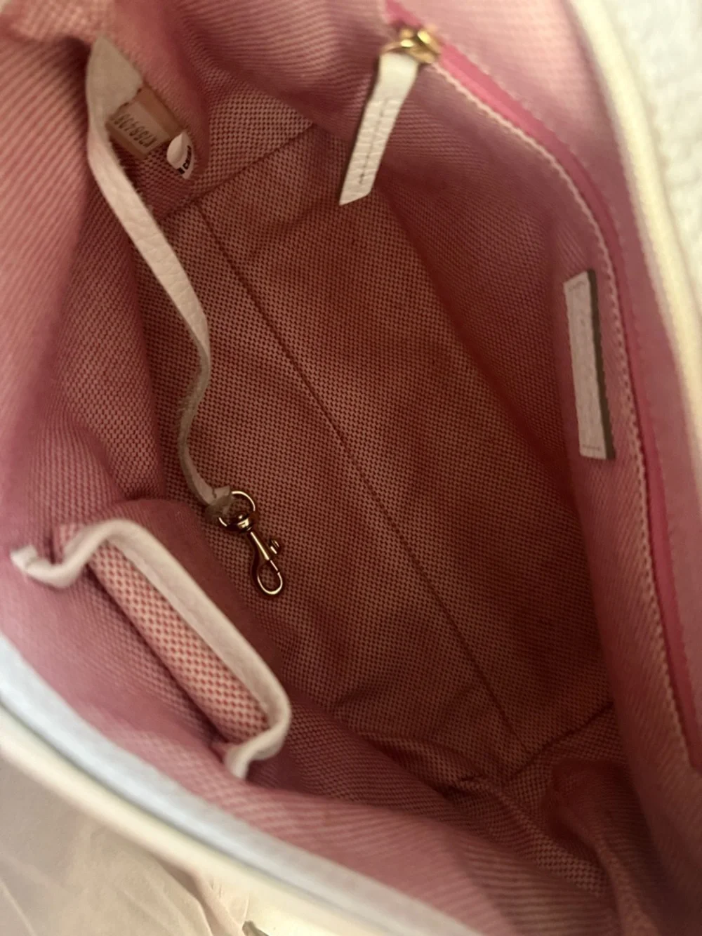 Dooney & Bourke Cream and Gray Pebble-Trim Shoulder Bag VINTAGE☦️👸🏼 - Picture 9 of 10